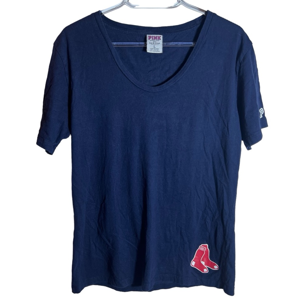 Pink Victoria's Secret Boston Red Baseball Tee, Large